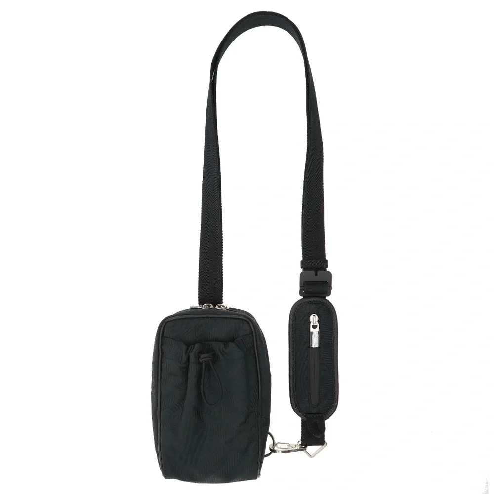 Burberry Sling Phone Bag Black Check Jacquard New